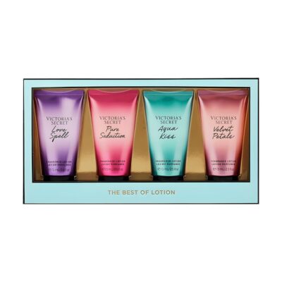 Kit 4 Victoria's Secret The Best of Lotion: Love Spell + Pure Seduction + Aqua Kiss + Velvet Petals - Body Lotion 75ml cada